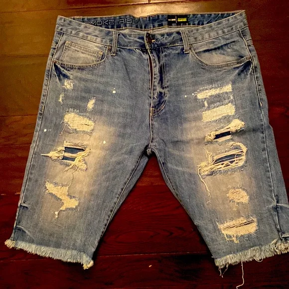 Mens smoke rise Jean shorts size 38 - Picture 1 of 6